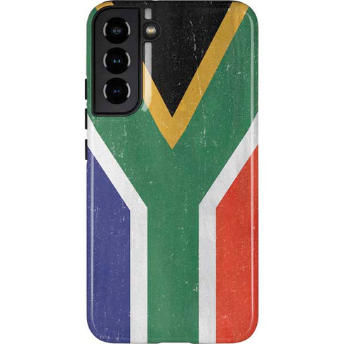 South Africa Flag Distressed Galaxy S22 Plus Pro Case